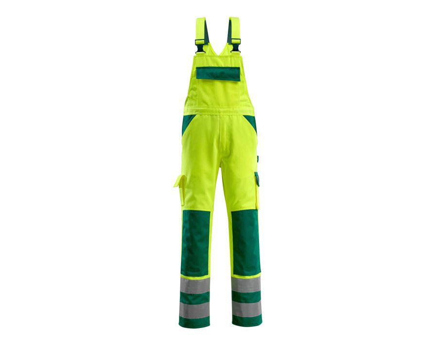 Salopette con tasche porta-ginocchiere SAFE COMPETE hi-vis giallo/verde
