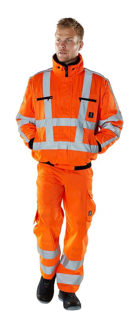 Pantaloni con tasche porta-ginocchiere SAFE LIGHT hi-vis arancio