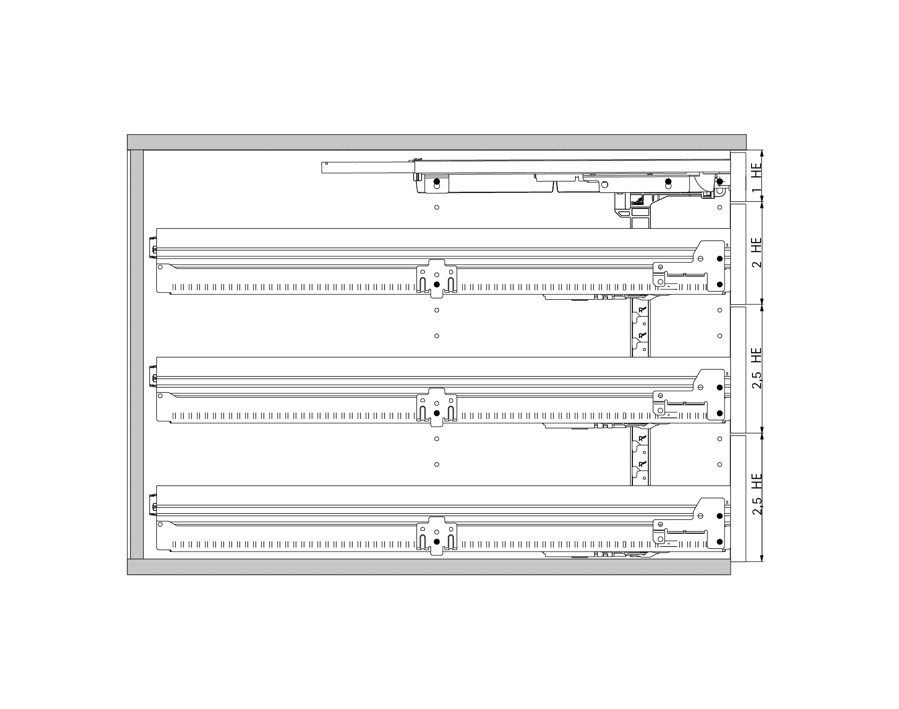 Disegno costruttivo: larghezza di montaggio: 392 mm