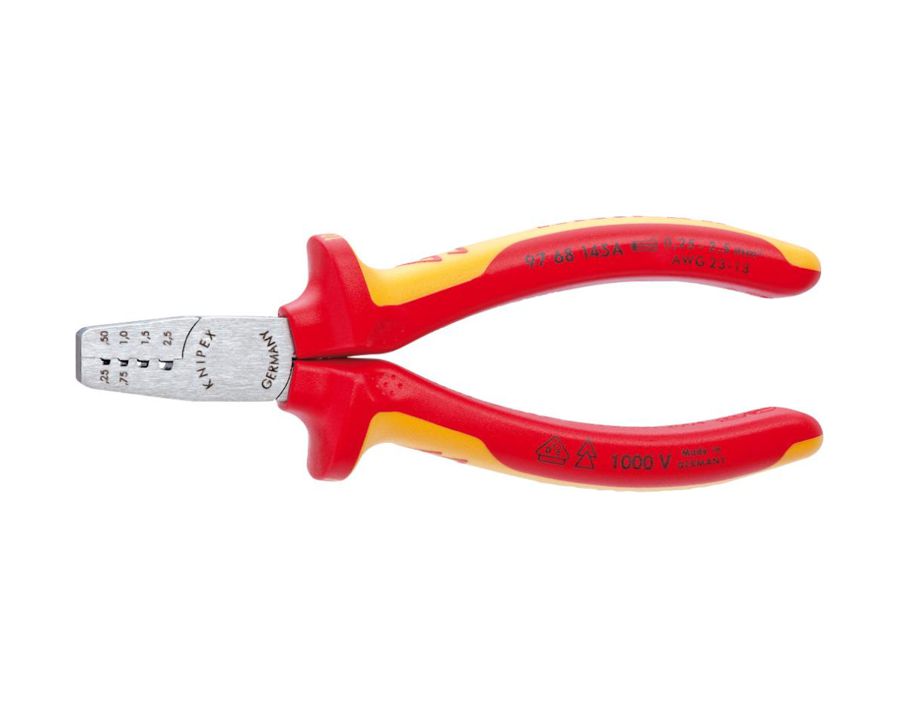 VDE-Crimpzange für Aderendhülsen, Trapezprofil