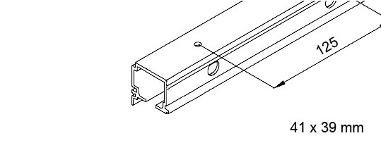 Binario di scorrimento Combi per Hawa Porta 100 vetro G / GU, Porta 60 / 100 H e Divido 100