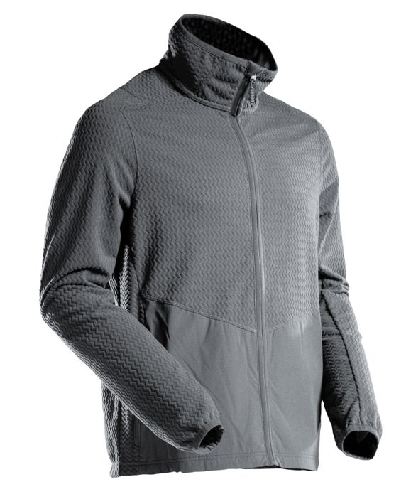 Maglione in micropile con chiusura lampo CUSTOMIZED grigio pietra