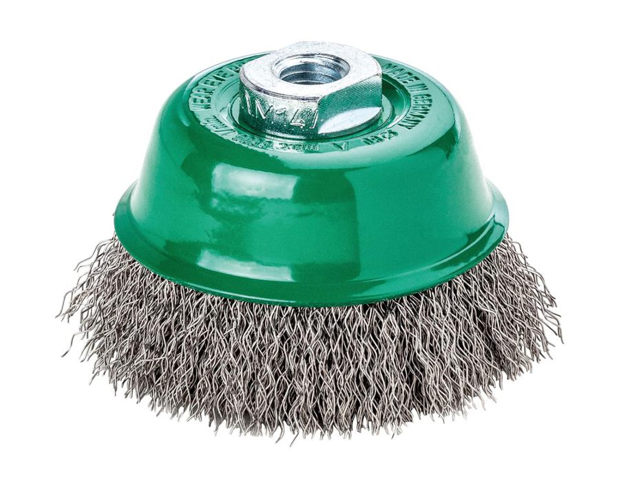 Topfbürste, rostfreier Stahldraht (1.4401), gewellt