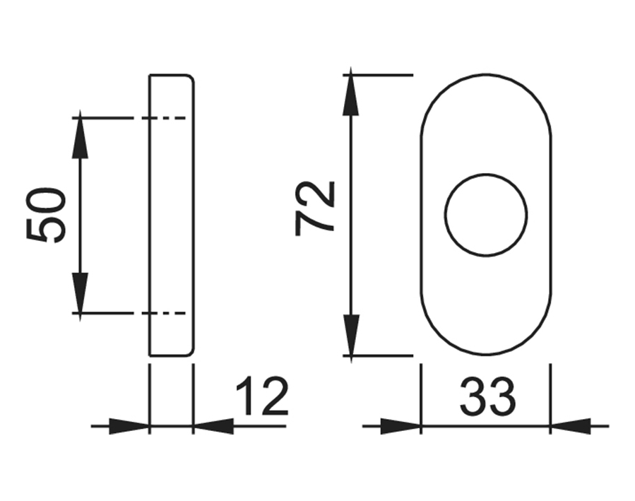 Coppia rosette per porte a profilo E55Z 