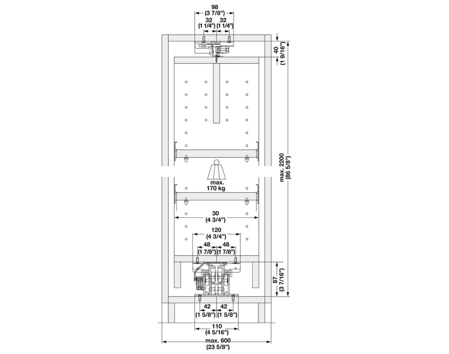 Estraibile per armadi a colonna Hawa Forte 170