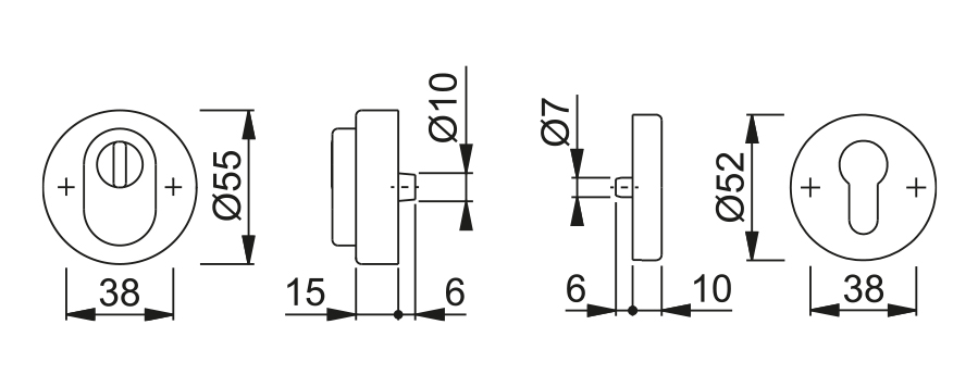 Coppia bocchette di sicurezza per porte d'ingresso 42NSB-ZA/42HS ESI (SK2) 