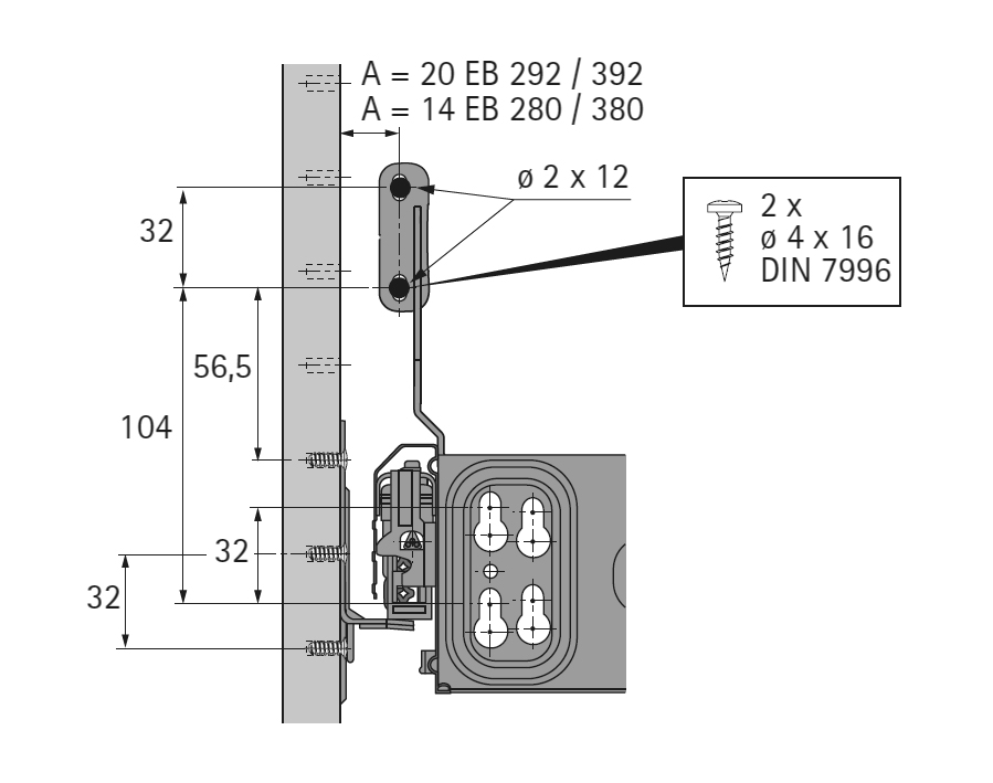 Supporto regolabile per frontale Systema Top 2000 