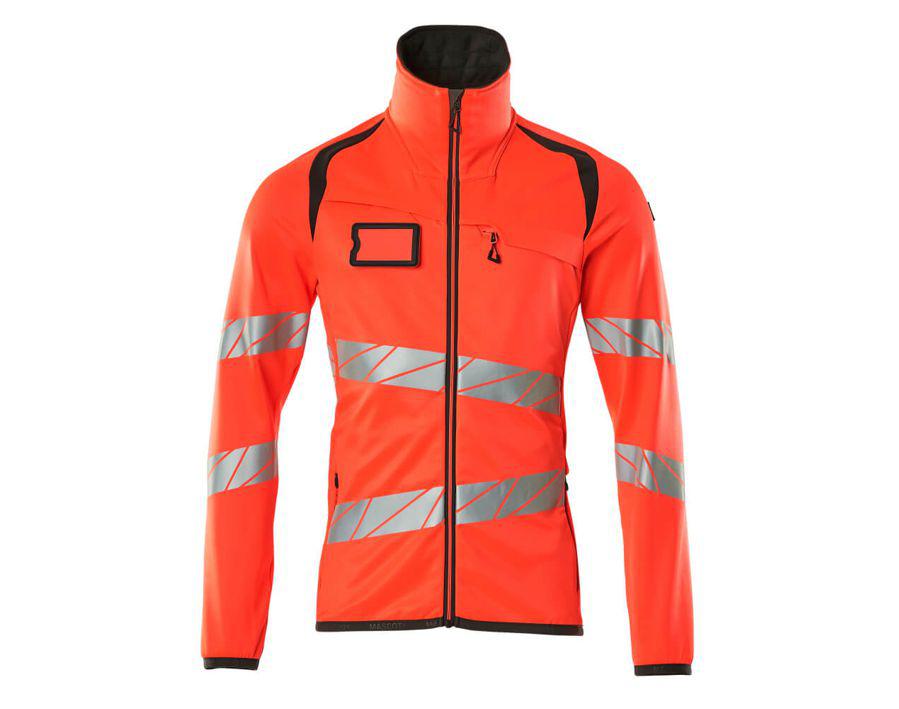 Maglione in pile con chiusura lampo ACCELERATE SAFE hi-vis rosso/antracite scuro