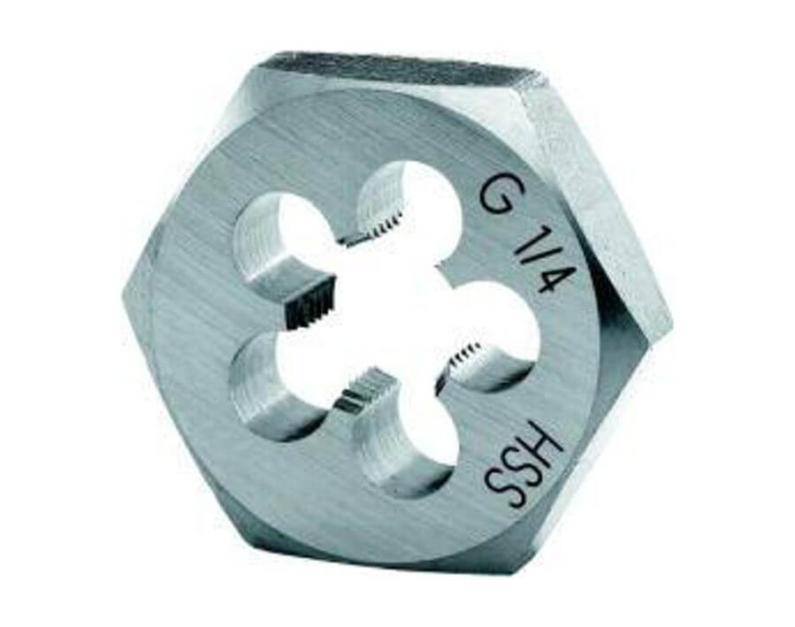 Schneideisen für Whitworth-Rohrgewinde, Außen-Sechskant