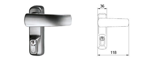 Comando esterno Trim per maniglione antipanico Base-Inox 