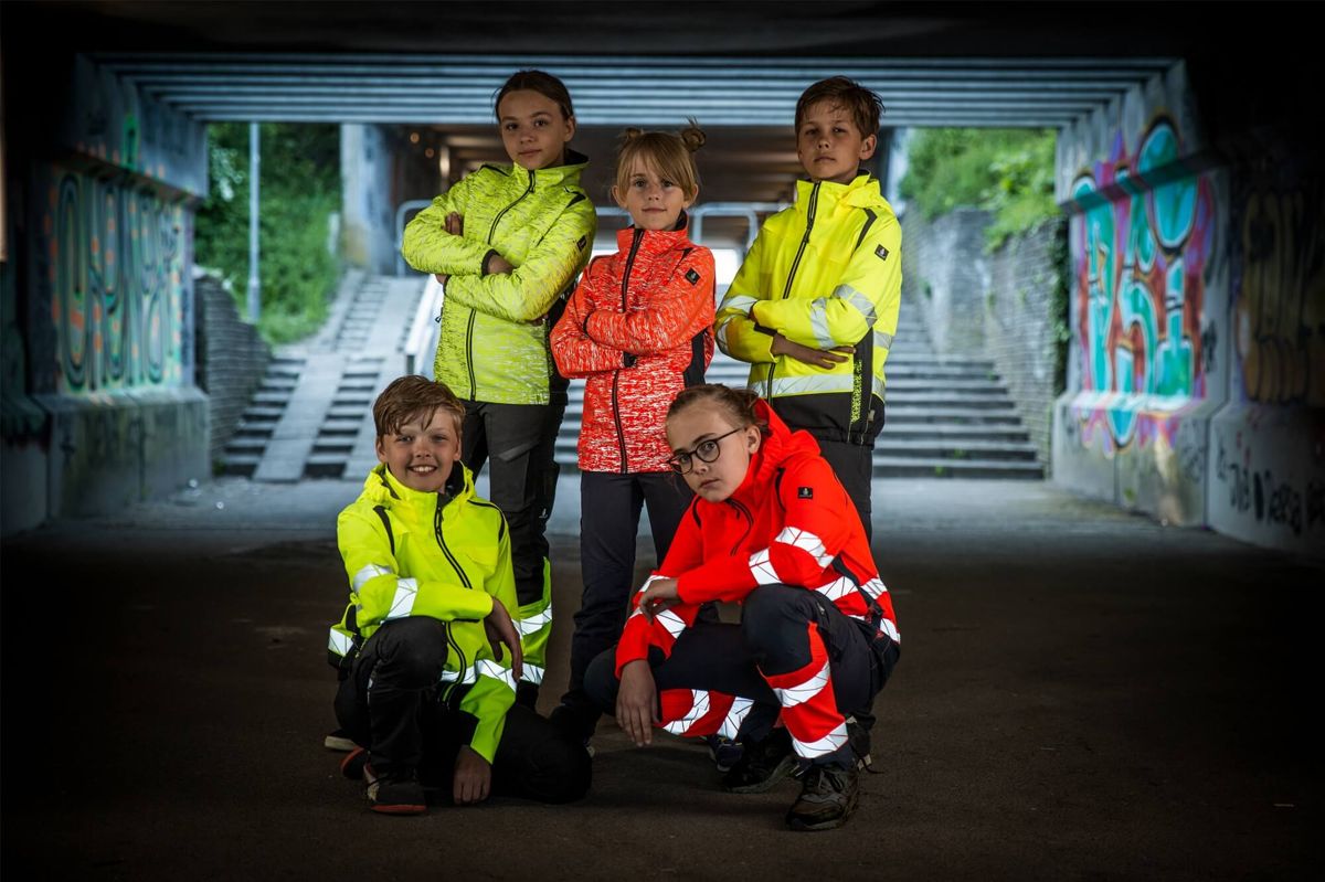 Pantaloni da bambino ACCELERATE SAFE nero/hi-vis giallo