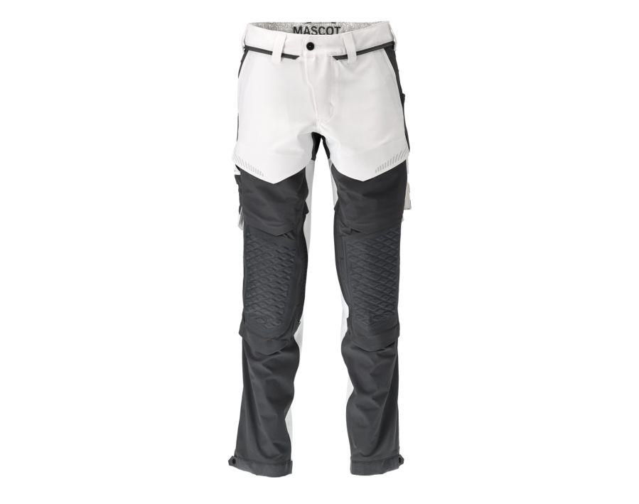 Pantaloni con tasche porta-ginocchiere CUSTOMIZED bianco/grigio pietra