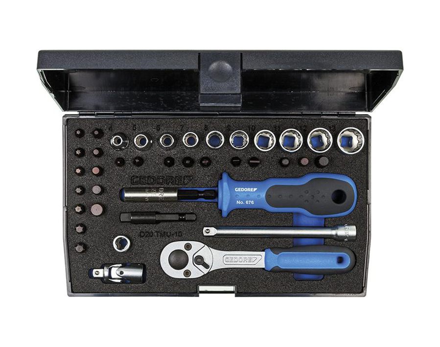 Zwölfkant-Steckschlüssel-Garnitur 1/4", 40-teilig