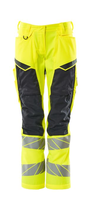Pantaloni con tasche porta-ginocchiere ACCELERATE SAFE hi-vis giallo/blu navy scuro