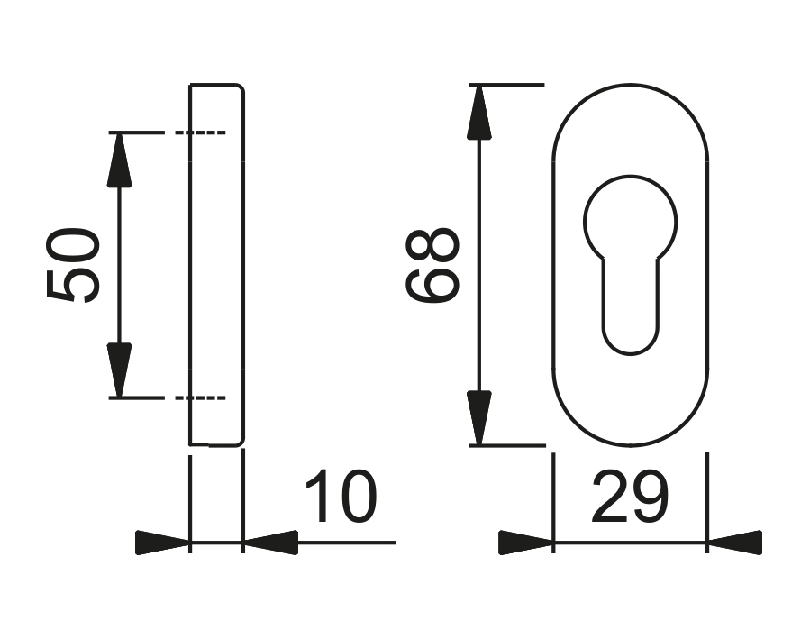 Coppia bocchette strette coprivite in alluminio 30PS