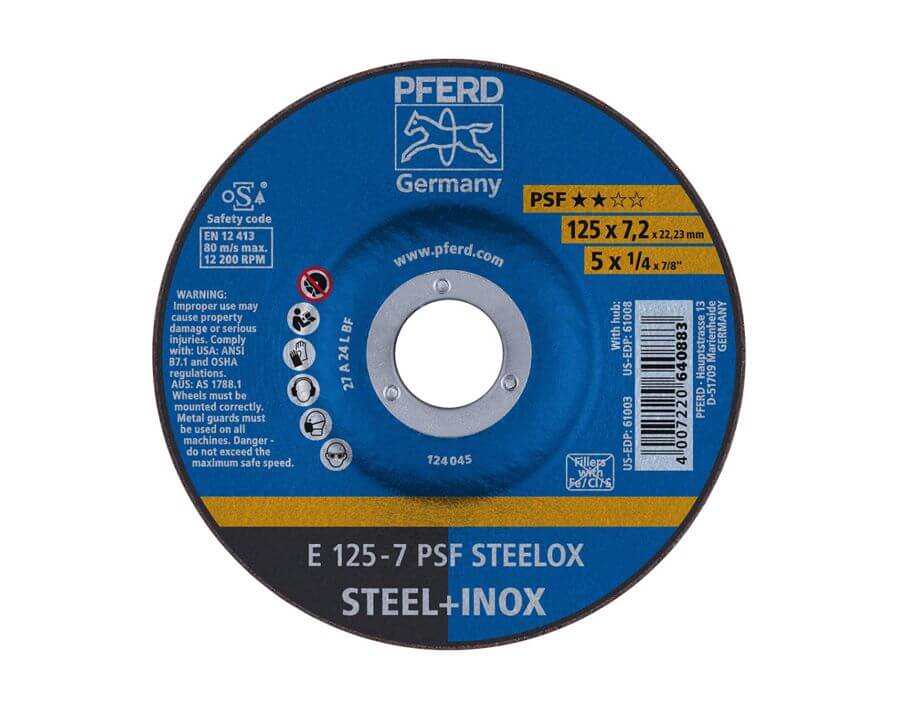 Schruppscheibe PSF STEELOX für die Stahl- und Edelstahlbearbeitung