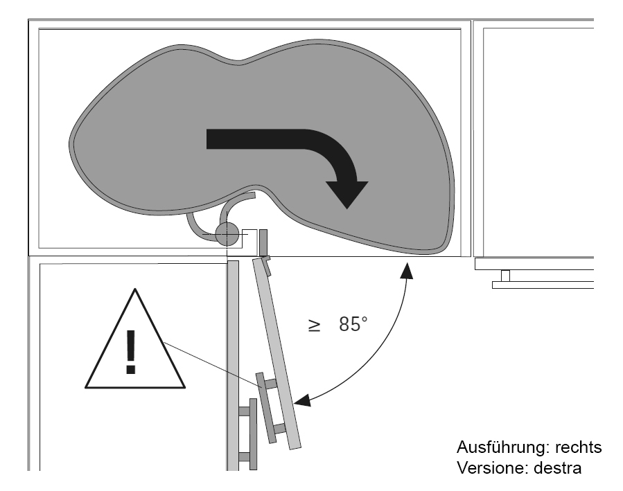 Vassoio estraibile e basculante per basi ad angolo LeMans II 