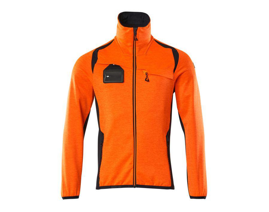 Maglione in pile con chiusura lampo ACCELERATE SAFE hi-vis arancio/blu navy scuro
