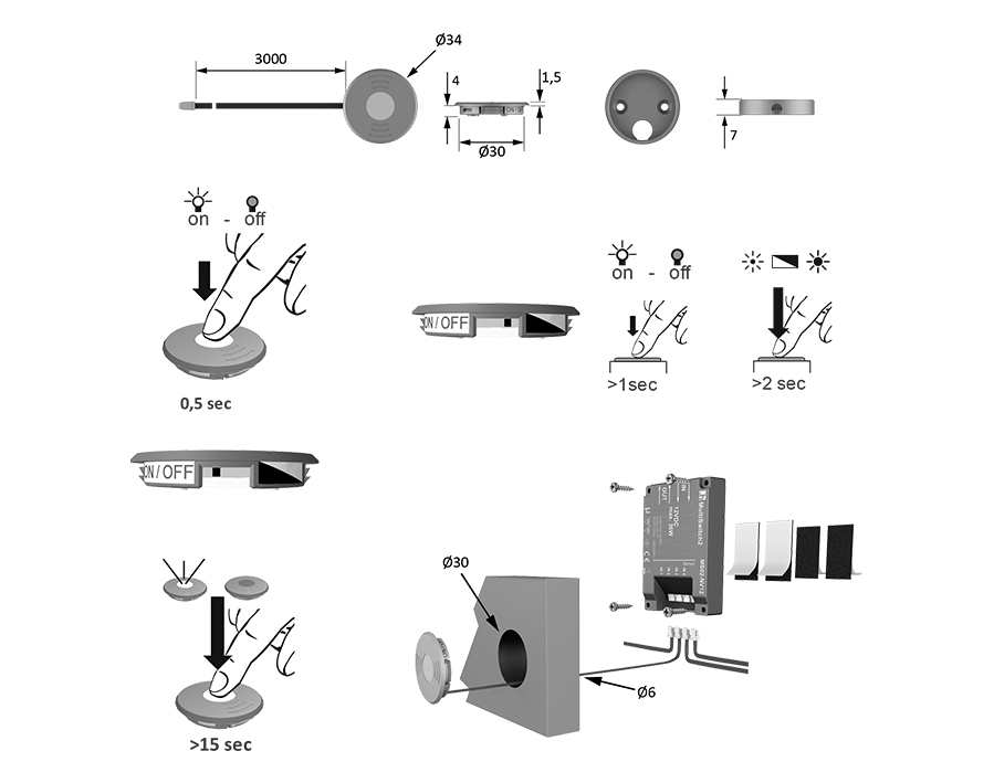 Sensore MultiSwitch da incasso 