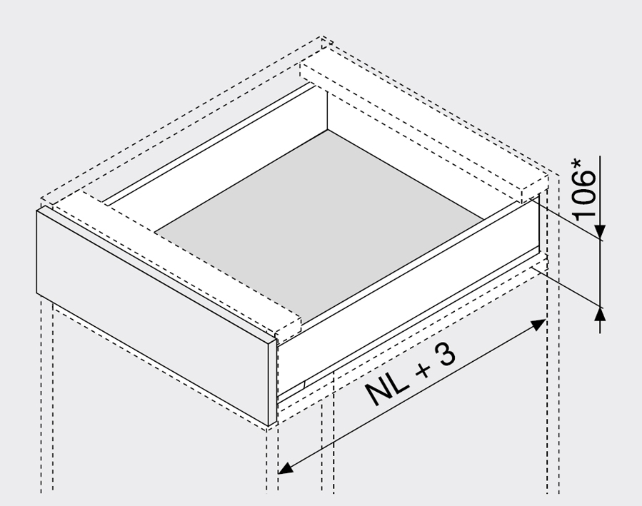 Legrabox - altezza M - nero carbonio opaco 