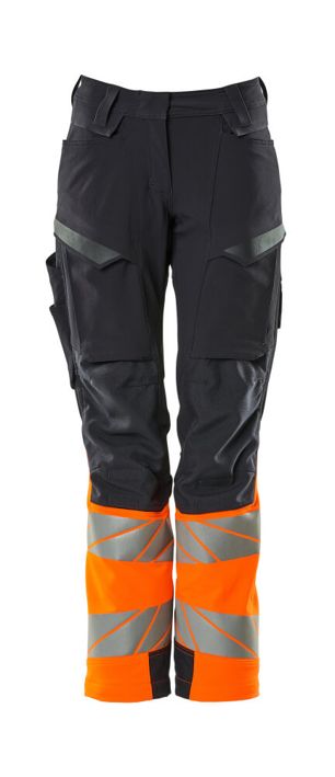Pantaloni con tasche porta-ginocchiere ACCELERATE SAFE blu navy scuro/hi-vis arancio