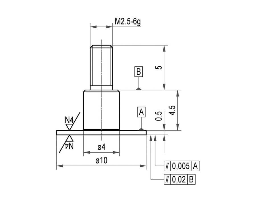 Messeinsatz für Messuhr und Feinzeiger, Stahl
