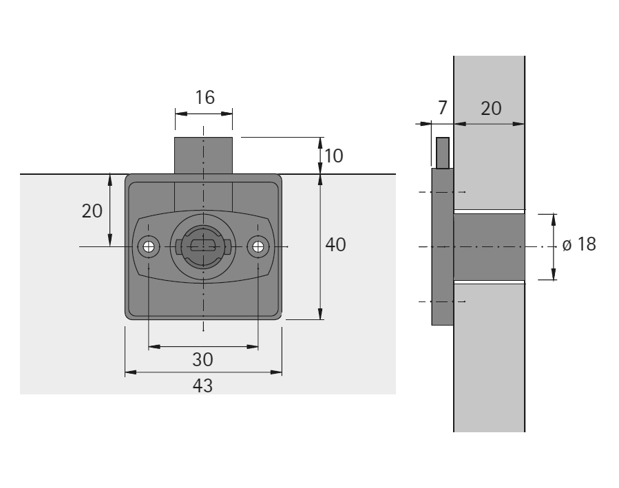 Kit serratura a ridosso con cilindro LAD Prestige 2000 