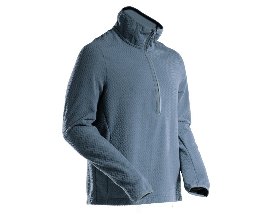 Maglione in micropile con mezza cerniera CUSTOMIZED blu grigio