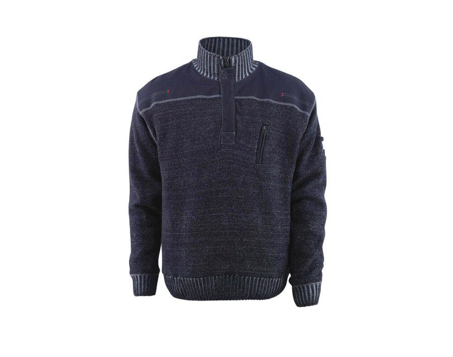 Maglione con mezza cerniera FRONTLINE blu grigio