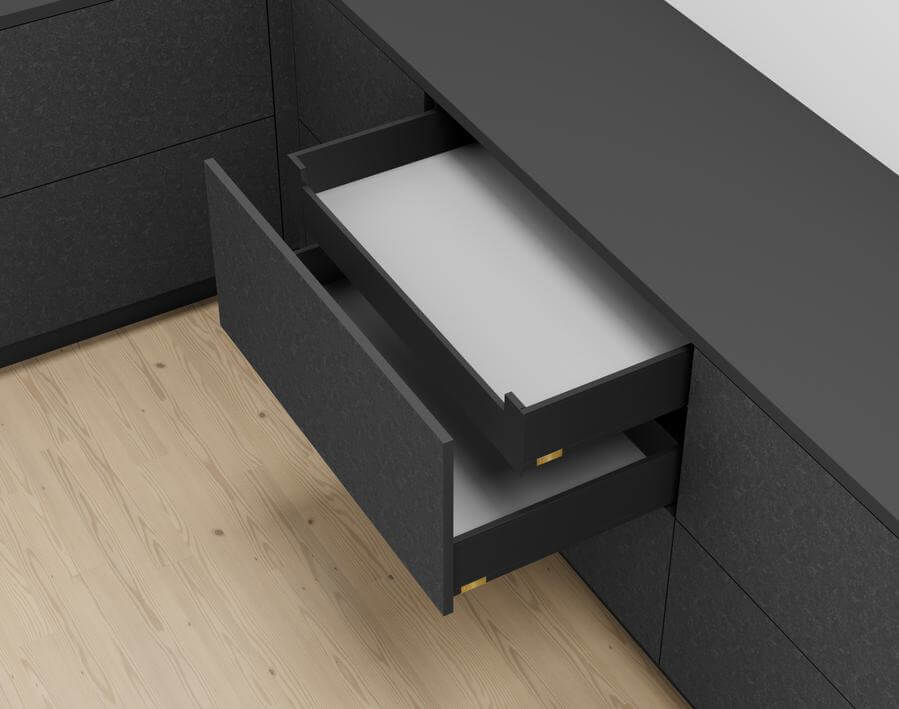 Legrabox - Cassetto interno - altezza K - nero carbonio opaco 