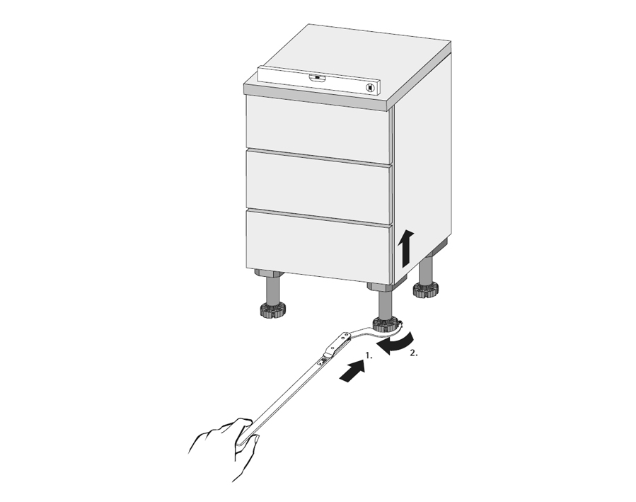 Utensile di regolazione per piedino regolabile Korrekt
