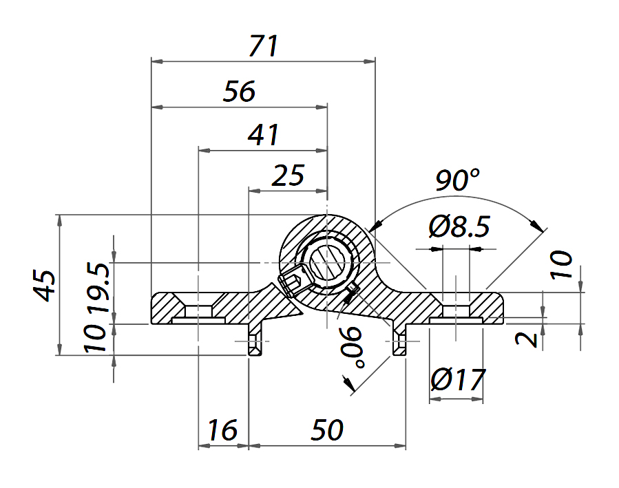 Cerniera doppia con battute A380P 