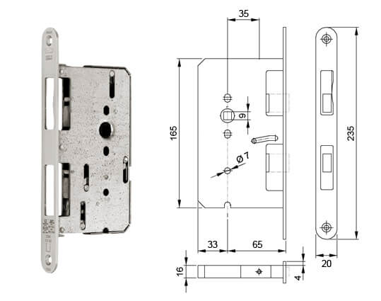 Serratura antipanico a cariglione B 2390 