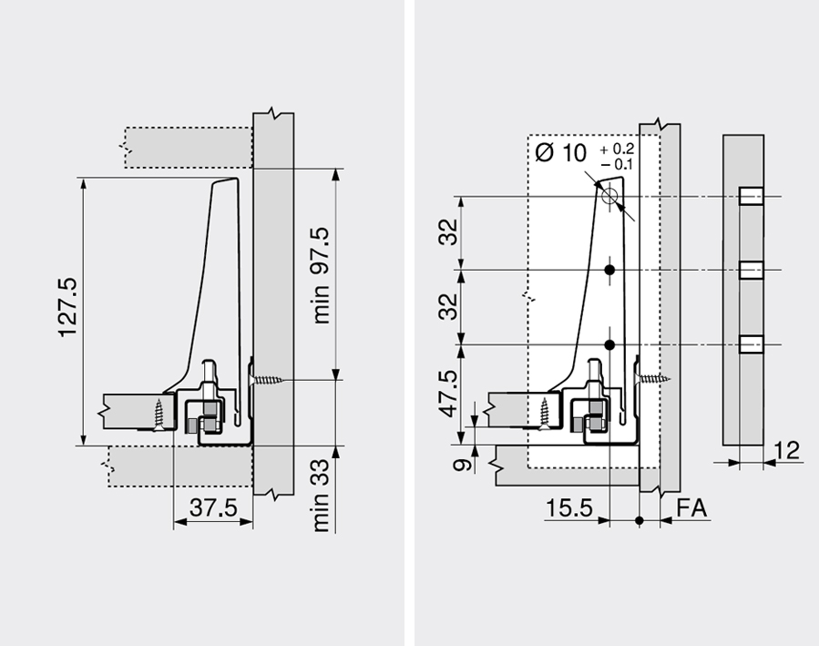 TANDEMBOX antaro bianco seta - altezza K 