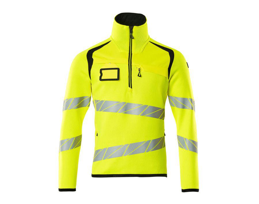 Maglione con mezza cerniera ACCELERATE SAFE hi-vis giallo/nero