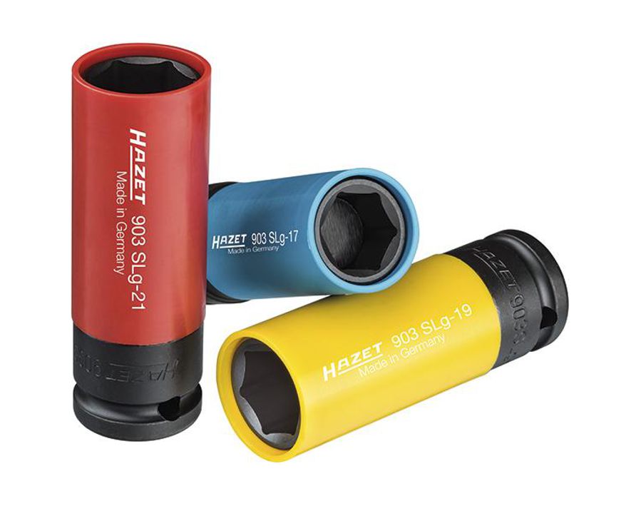 Kraft-Steckschlüssel-Einsatz-Garnitur 1/2", mit Kunststoffhülse