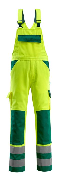 Salopette con tasche porta-ginocchiere SAFE COMPETE hi-vis giallo/verde