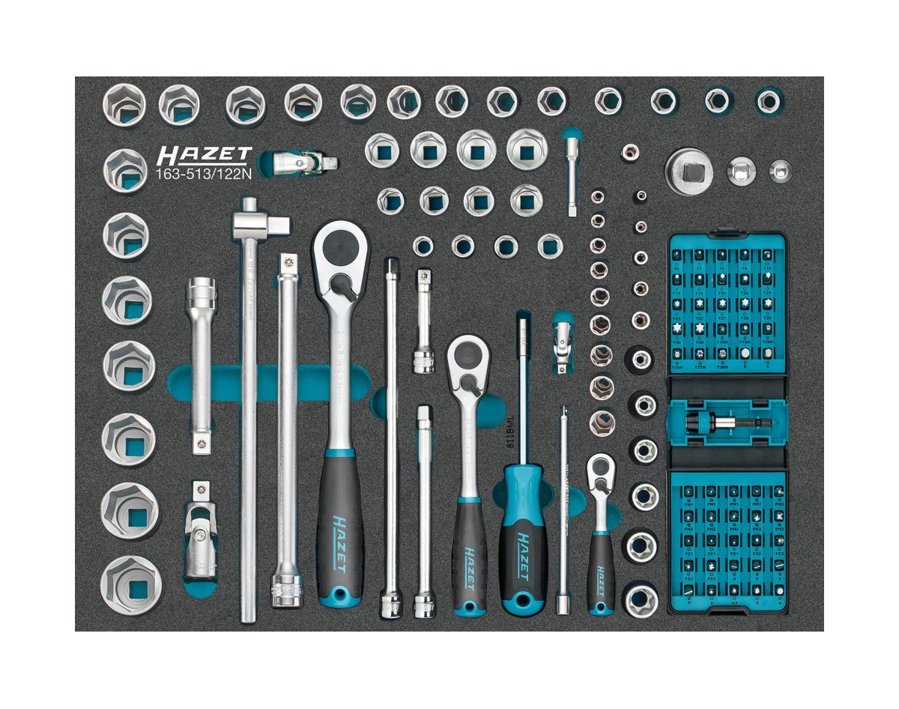 Werkzeugmodul Steckschlüssel 1/4", 3/8" und 1/2", 122-teilig, Modul 3/3
