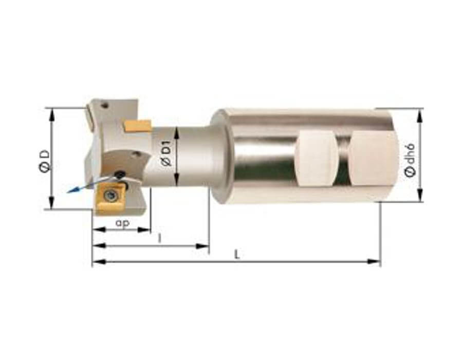 T-Nutenfräser mit Innenkühlung, 90°