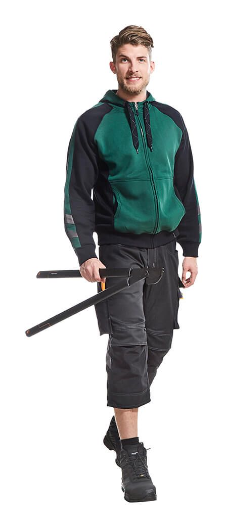 ¾ Lunghezza Pantaloni con tasche porta-ginocchiere UNIQUE nero