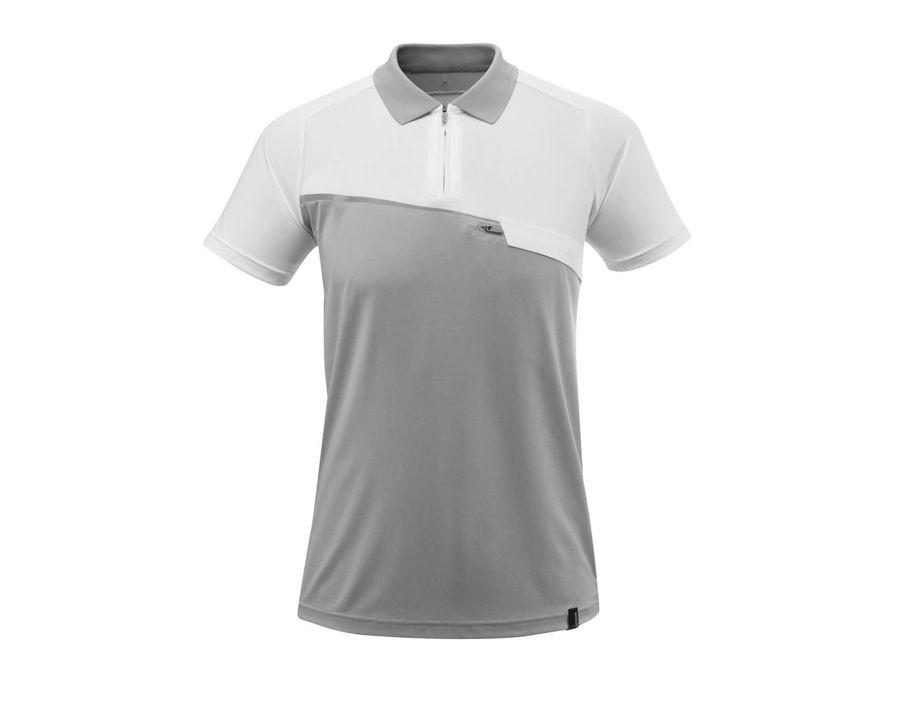 Polo con tasca sul petto ADVANCED grigio melange/bianco