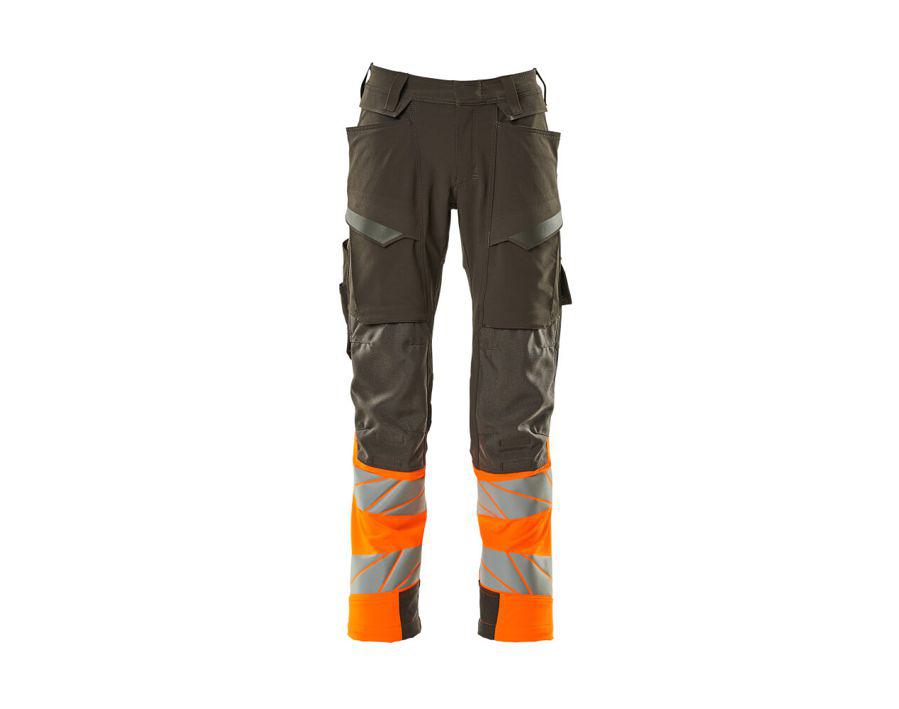 Pantaloni con tasche porta-ginocchiere ACCELERATE SAFE antracite scuro/hi-vis arancio