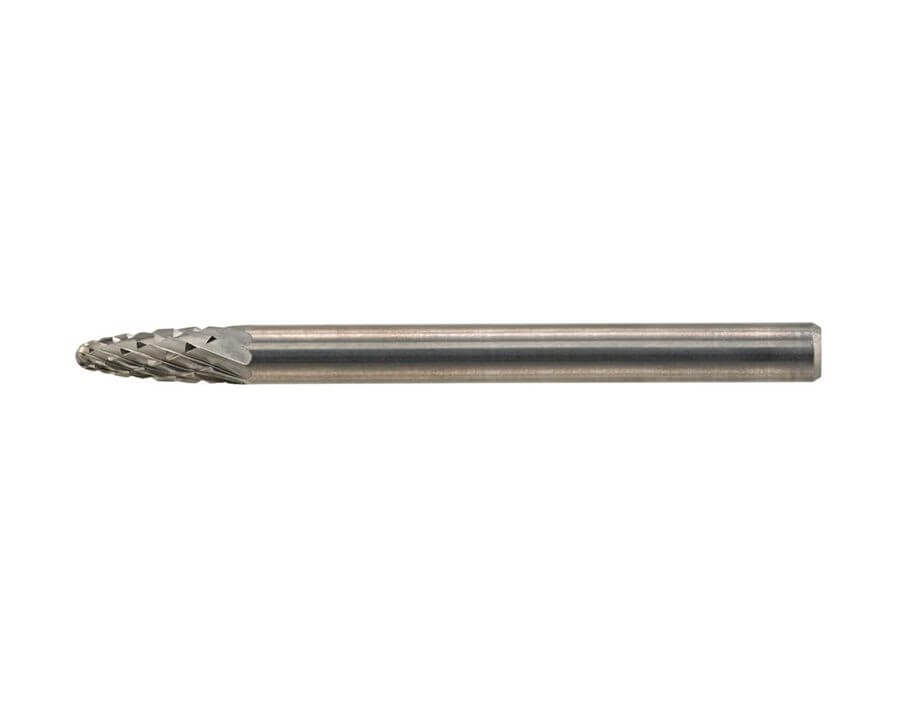 Hartmetall-Kleinfrässtift (Rotorfräser) DIN 8033 – Schaft-Ø 3 mm, Rundbogenform RBF, Zahnung C