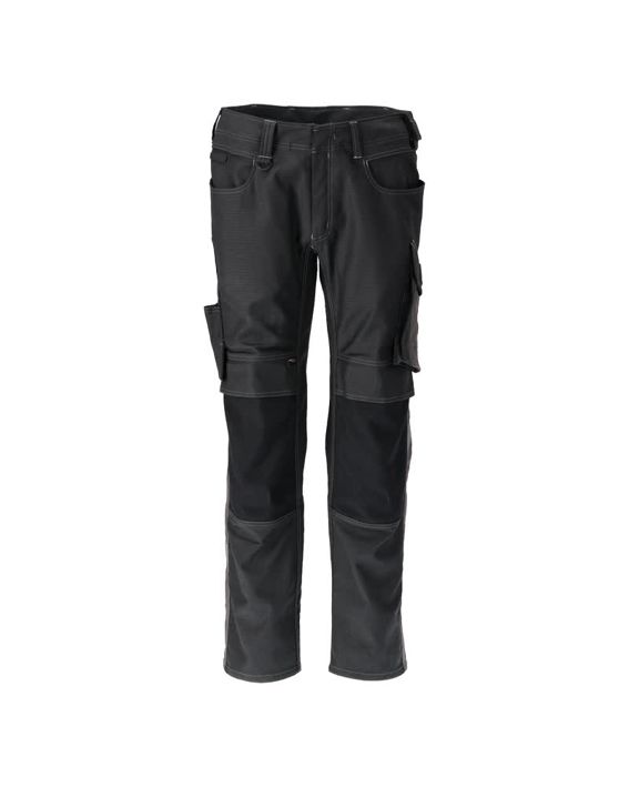 Pantaloni con tasche porta-ginocchiere UNIQUE nero/antracite scuro