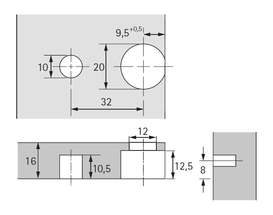 Kit stabilizzatore per frontale VB 36 con perno a sfera per sistema di spondine InnoTech 