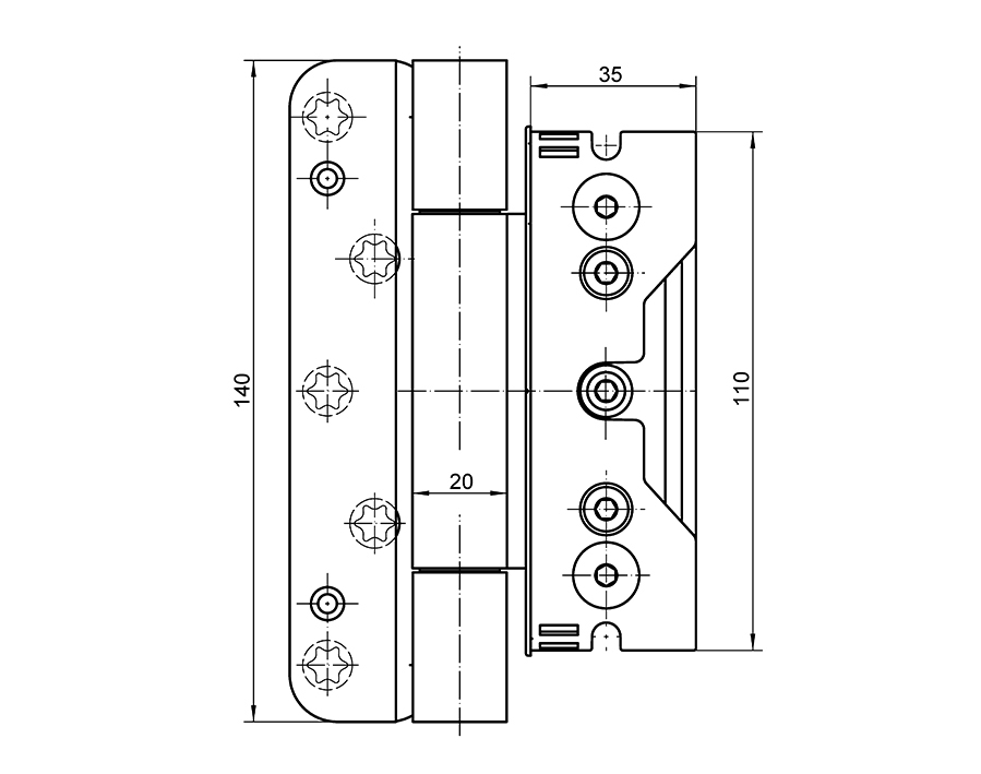 Cerniera BAKA Protect 4010 3D FD con perno di sicurezza 