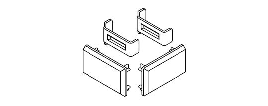 Kit di terminali per profilo di copertura in alluminio Hawa Porta 60 / 100 HMD