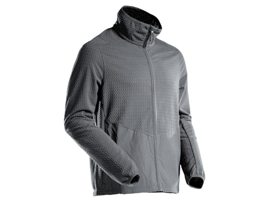 Maglione in micropile con chiusura lampo CUSTOMIZED grigio pietra