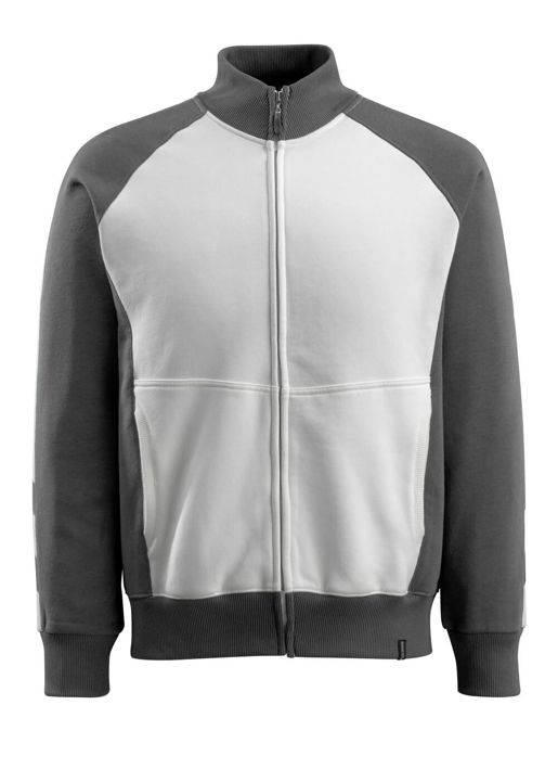Felpa con chiusura lampo UNIQUE bianco/antracite scuro