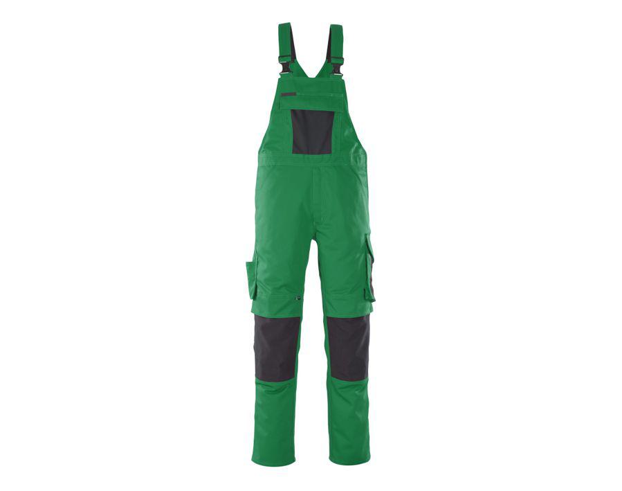 Salopette con tasche porta-ginocchiere UNIQUE verde/nero